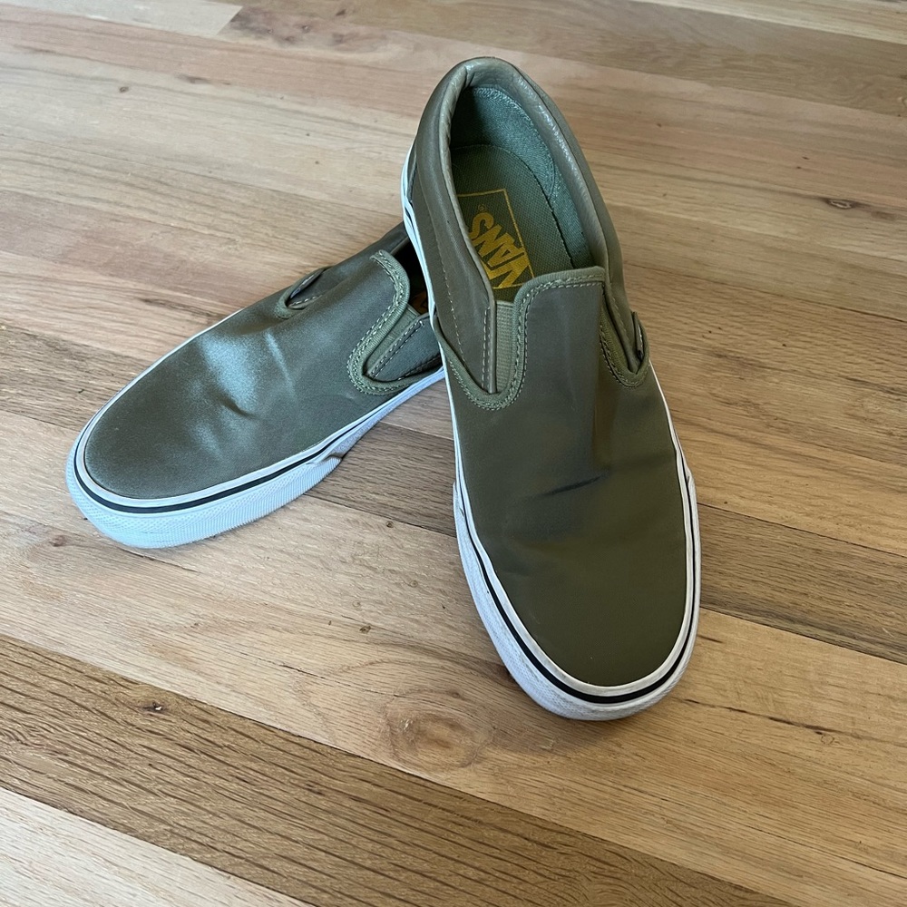 Army Green Slip On Vans